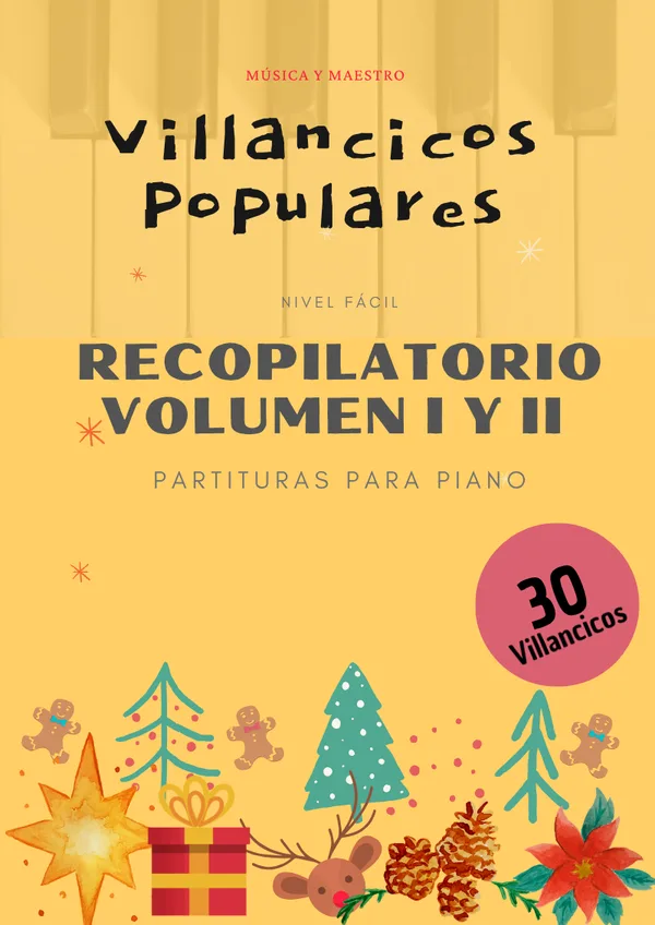 Portada de Villancicos Populares Recopilatorio: Volumen I y II